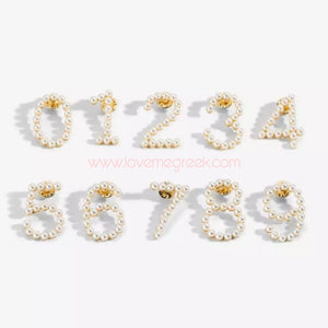 Pearl Line Numbers Lapel Pins