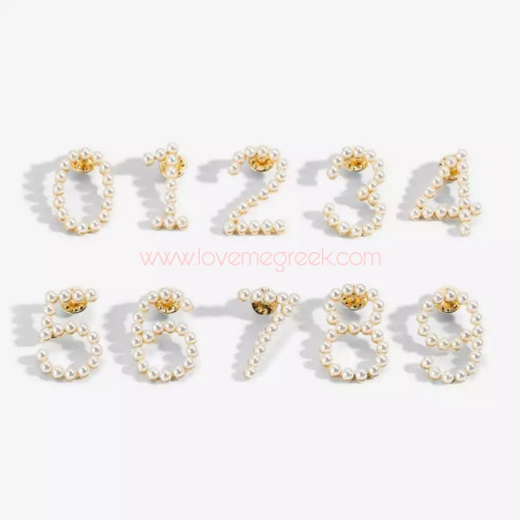 Pearl Line Numbers Lapel Pins