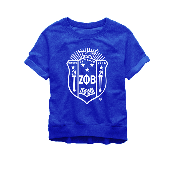 Zeta Blue Short Sleeve Sweatshirt
